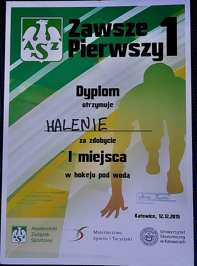 Hokej pod wodą Walenie UWH Siemianowice Śląskie